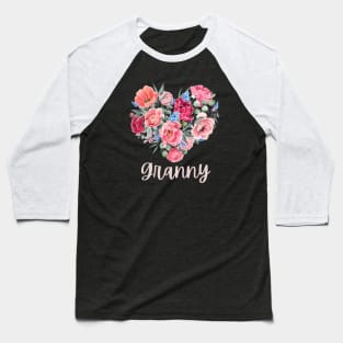 Floral Heart GRANNY Baseball T-Shirt